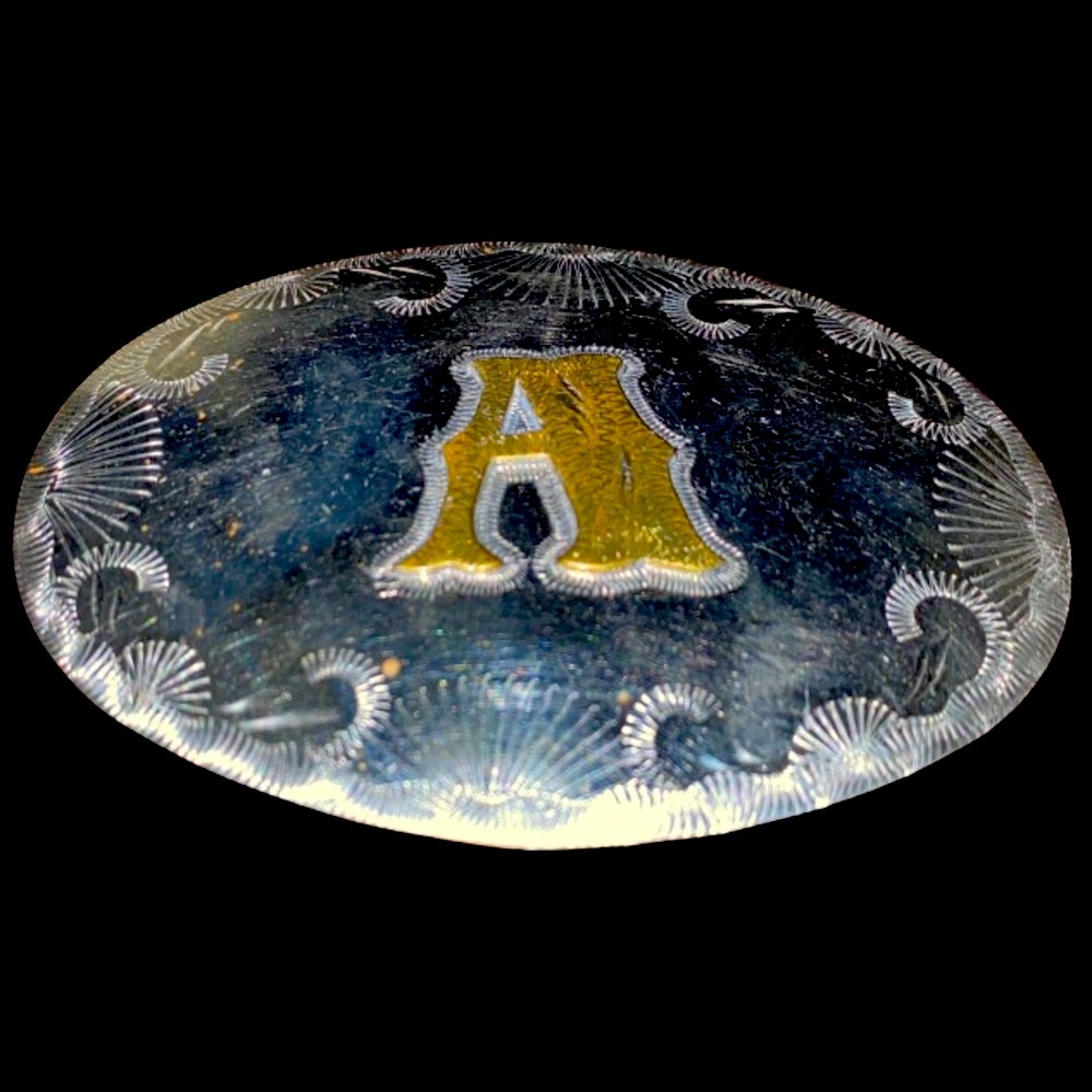 Vintage Handcrafted German Silver Belt Buckle “A”